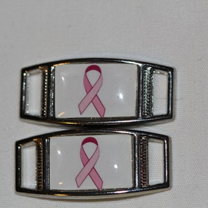 Roze lint Breast Cancer Awareness lint naar keuze (2) ovaal of (2) Lace charme van de rechthoek Paracord schoen