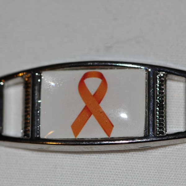 Orange Awareness Ribbon your choice (1) Oval or (1) Rectangle Paracord  Shoe Lace Charm