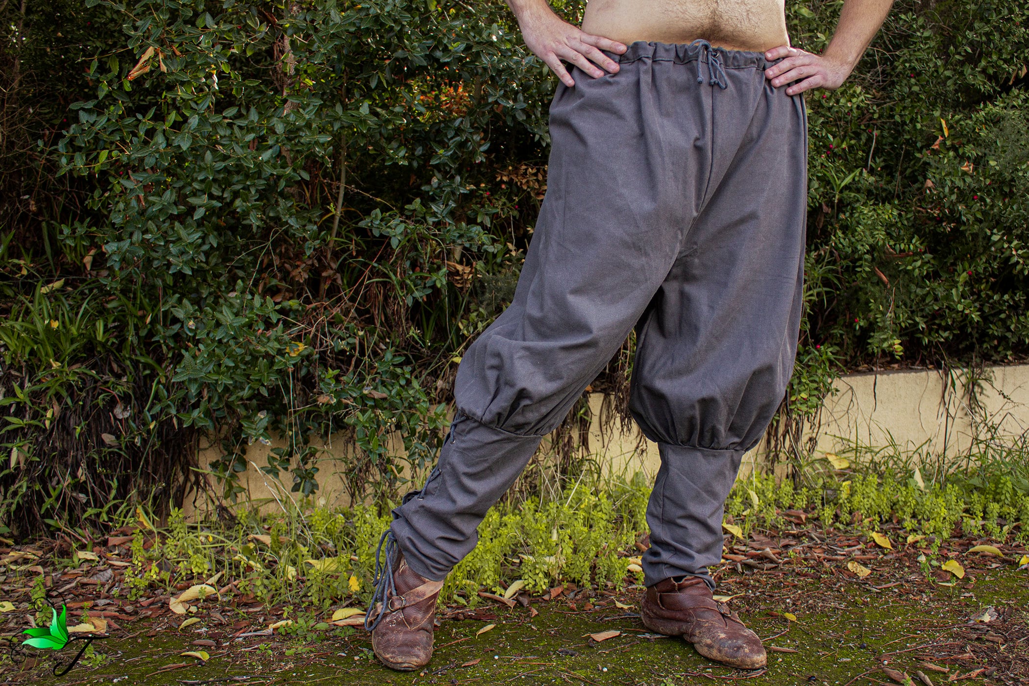 Viking Linen Trousers sigurd, Viking Men Pants With Lacing, Viking