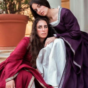 Medieval Linen Renaissance Fantasy Gown with Sleeves - LARP Costume for Fairy & Viking Reenactments image 8