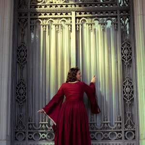 Medieval Linen Renaissance Fantasy Gown with Sleeves - LARP Costume for Fairy & Viking Reenactments image 12