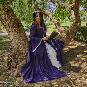 Medieval Linen Renaissance Fantasy Gown with Sleeves - LARP Costume for Fairy & Viking Reenactments image 3