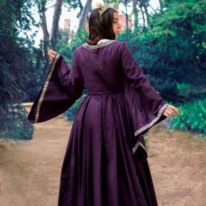 Medieval Linen Renaissance Fantasy Gown with Sleeves - LARP Costume for Fairy & Viking Reenactments image 11