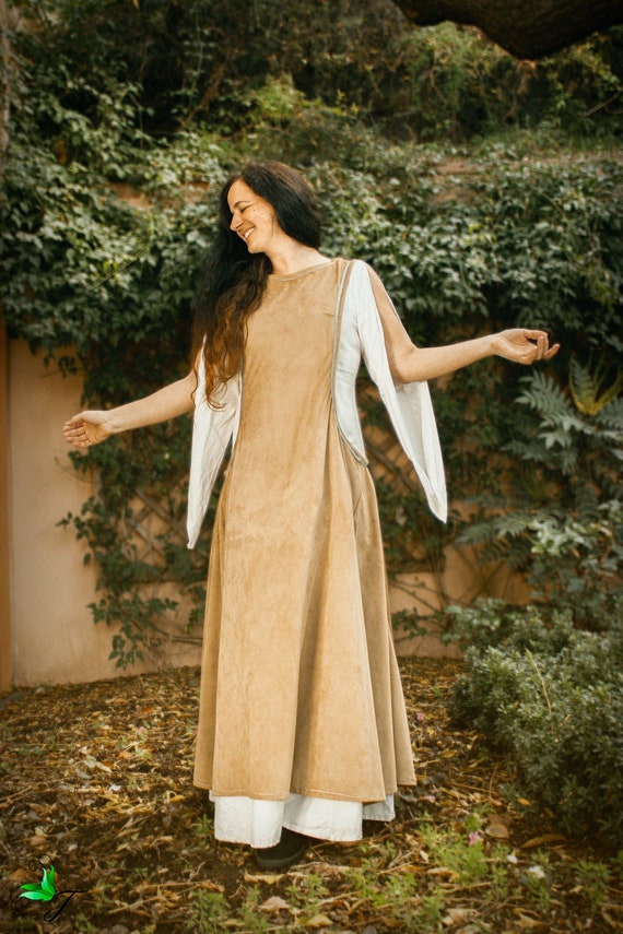 Vestido medieval mujer, ropa larp, recreación medieval, vestido de lino  medieval, regalo de Navidad -  España