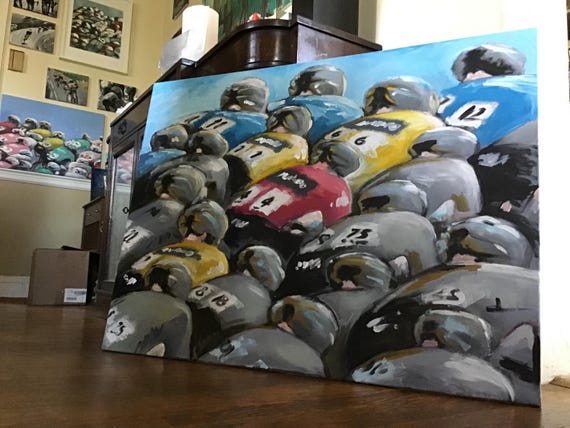 Peleton, Acrylic on canvas Painting, 40" x 30"