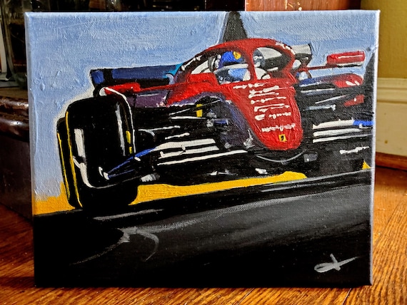 Ferrari -- Painting, Acrylic 8" x 10"