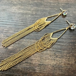Tassel Earring, 18k Gold Plated Earring, Micro Bead Eearring