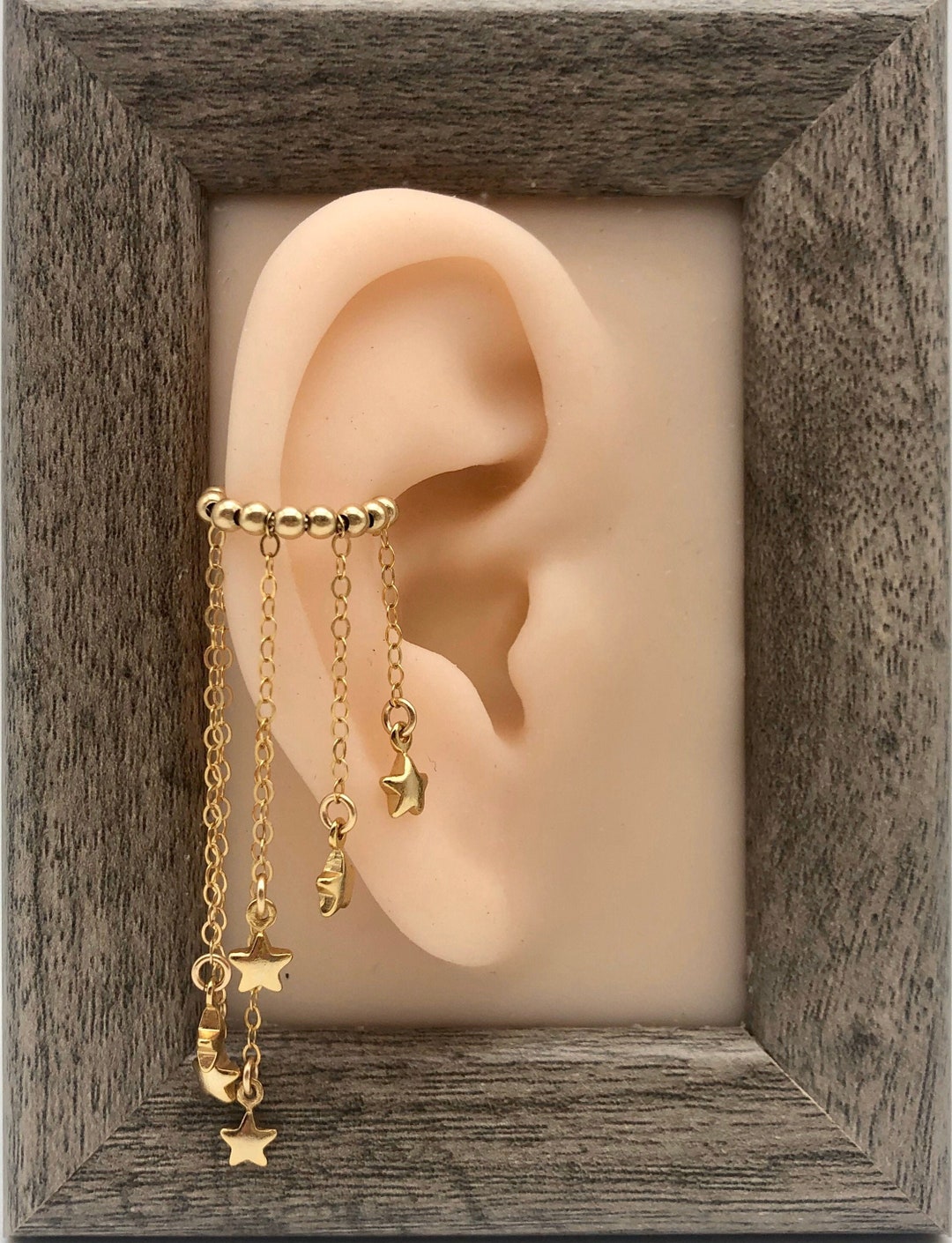Celestial Ear Cuff, 14k Gold Filled Ear Cuff, Gold Star Ear Cuff, Mini
