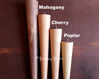 Handmade Mid Century Modern Table Leg: Unfinished Tapered Wood Leg (14-20 Inch)