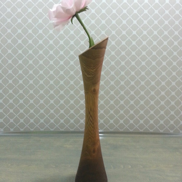 Mid Century Modern Wood Bud Vase - Ombre - MCM Home Decor