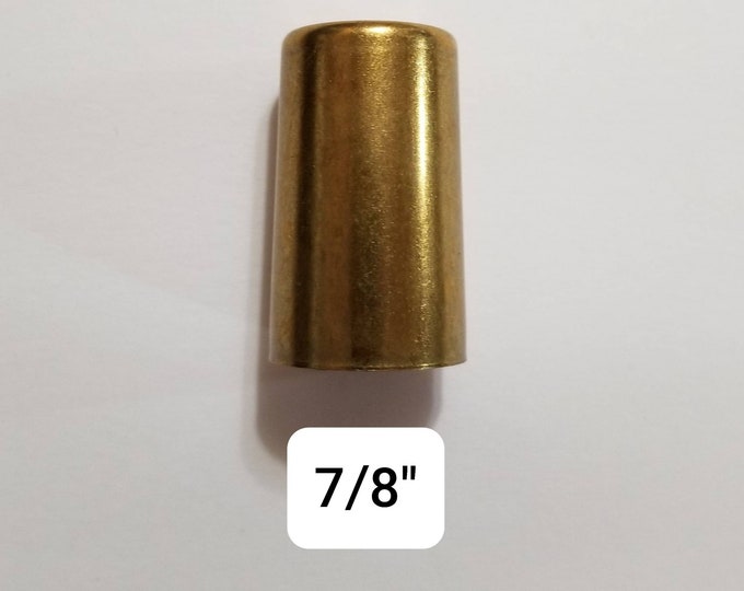 Mid Century Brass Caps for Table Legs, 7/8 Medium Brass Tapered
