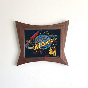 Atomic Star Glass Picture Frame - Choose Your Size: 4x6 up to 11x14 - Solid Walnut