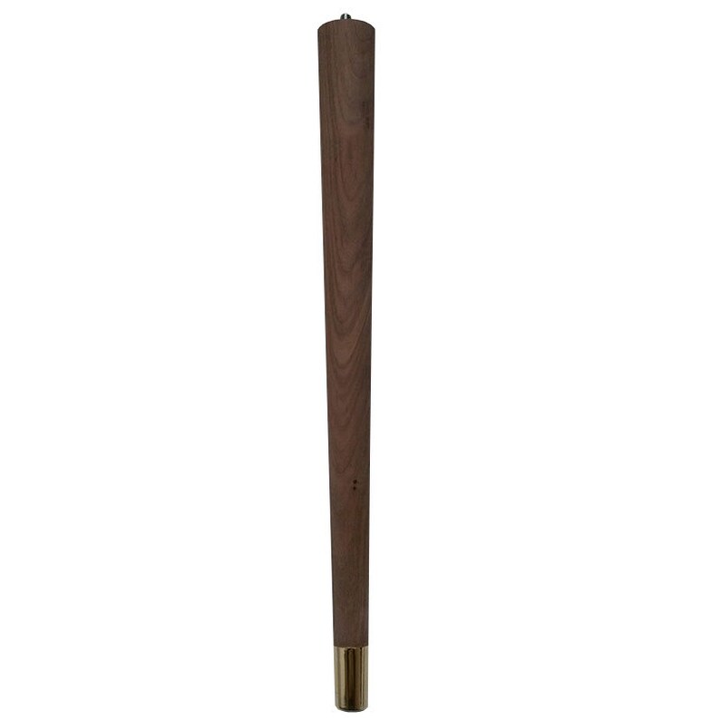 Mid Century Walnut Table Legs Single Round Tapered Paul Image 0