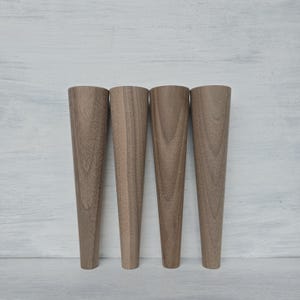 Set of 4 Walnut Tapered Legs | 4-12 in | Mid-Century Style