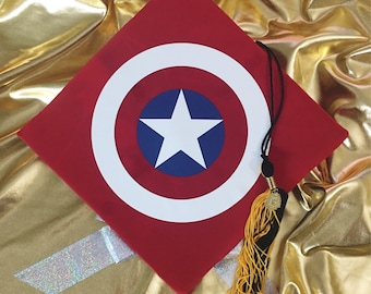 Captain America Shield Grad Cap Cover