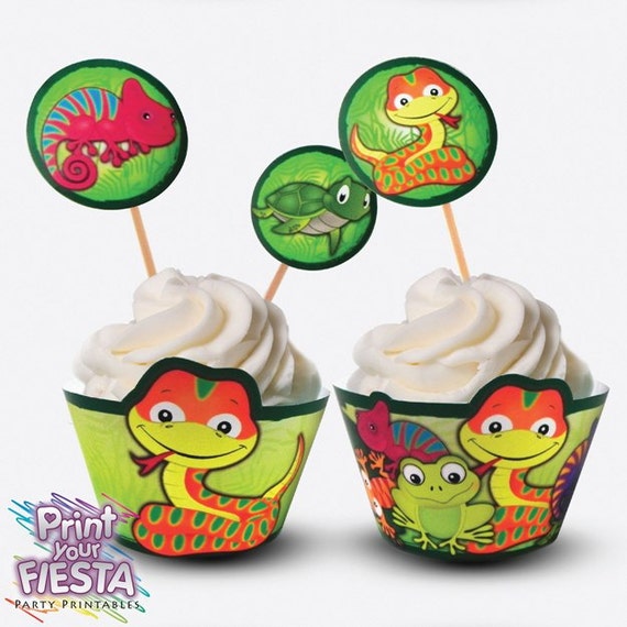 reptile cupcake toppers