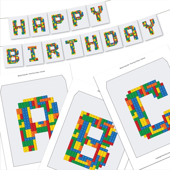 Let's Build Something Banner - Building Blocks Themed Party Decorations