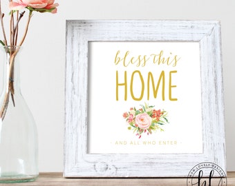 Bless This Home Spring Printable Sign | Spring Printable Sign | Spring Home Decor | Bless This Home Sign | Spring 8x10 Sign