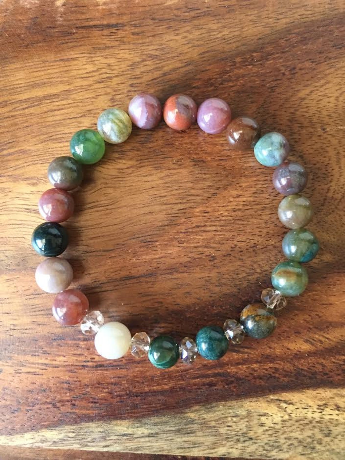 Fancy Jasper Beaded Bracelet Beaded Bracelet Swarovski Etsy