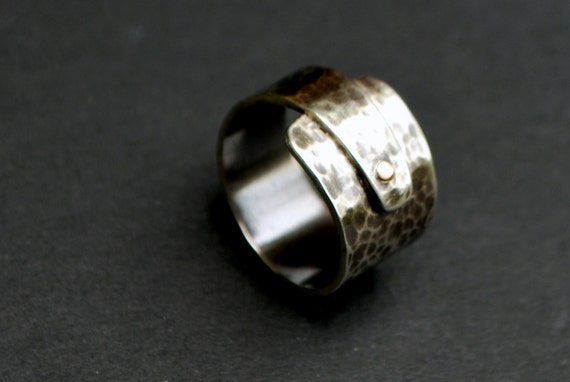 Silver Ring, Riveted Ring, Hammered Ring, Silver Oxidized Ring, Handmade Silver Ring, Unisex Ring, Sterling Silver Ring, Black Ring