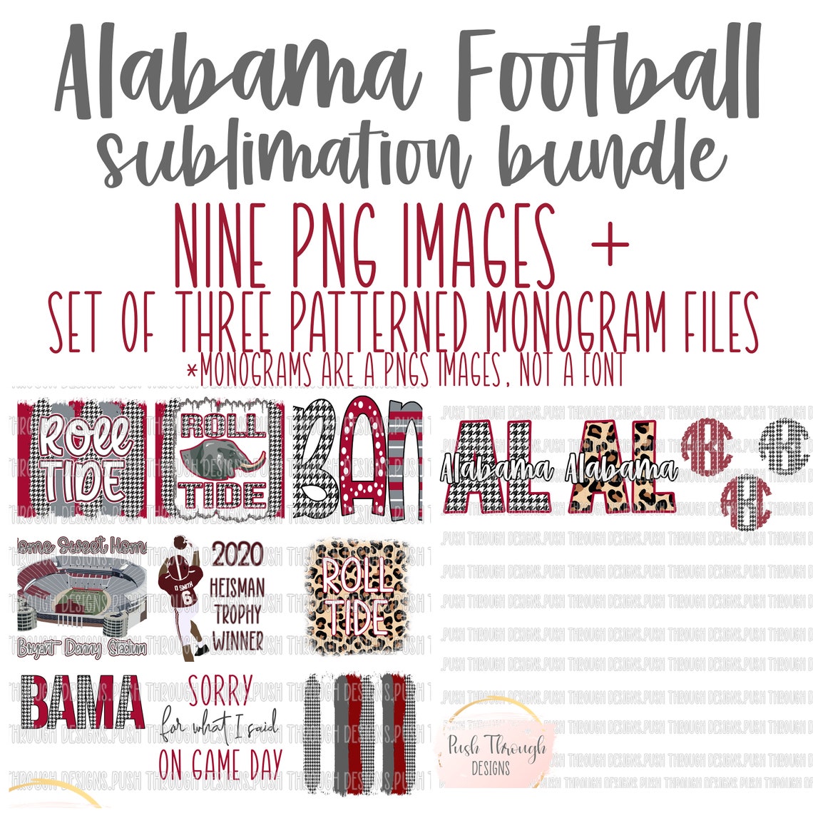 Alabama Football Nine Images Sublimation Bundle Sublimation Etsy