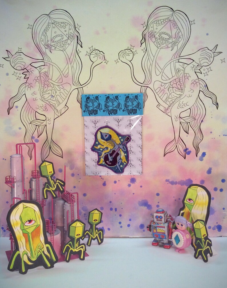 Guitar Girl Embroidery Patch