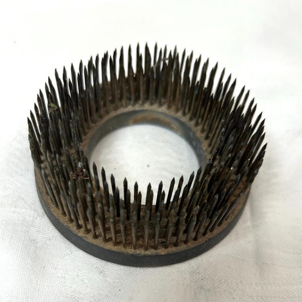 Vintage Iron Round Flower Frog Pin Frog Donut Shaped