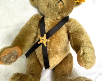 Vintage Large Steiff Bear with Button and Tag