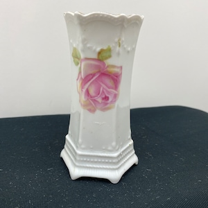 RS Germany Porcelain Hat Pin Holder Rose Floral