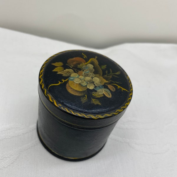 Vintage Small Black Tole Painted Tin