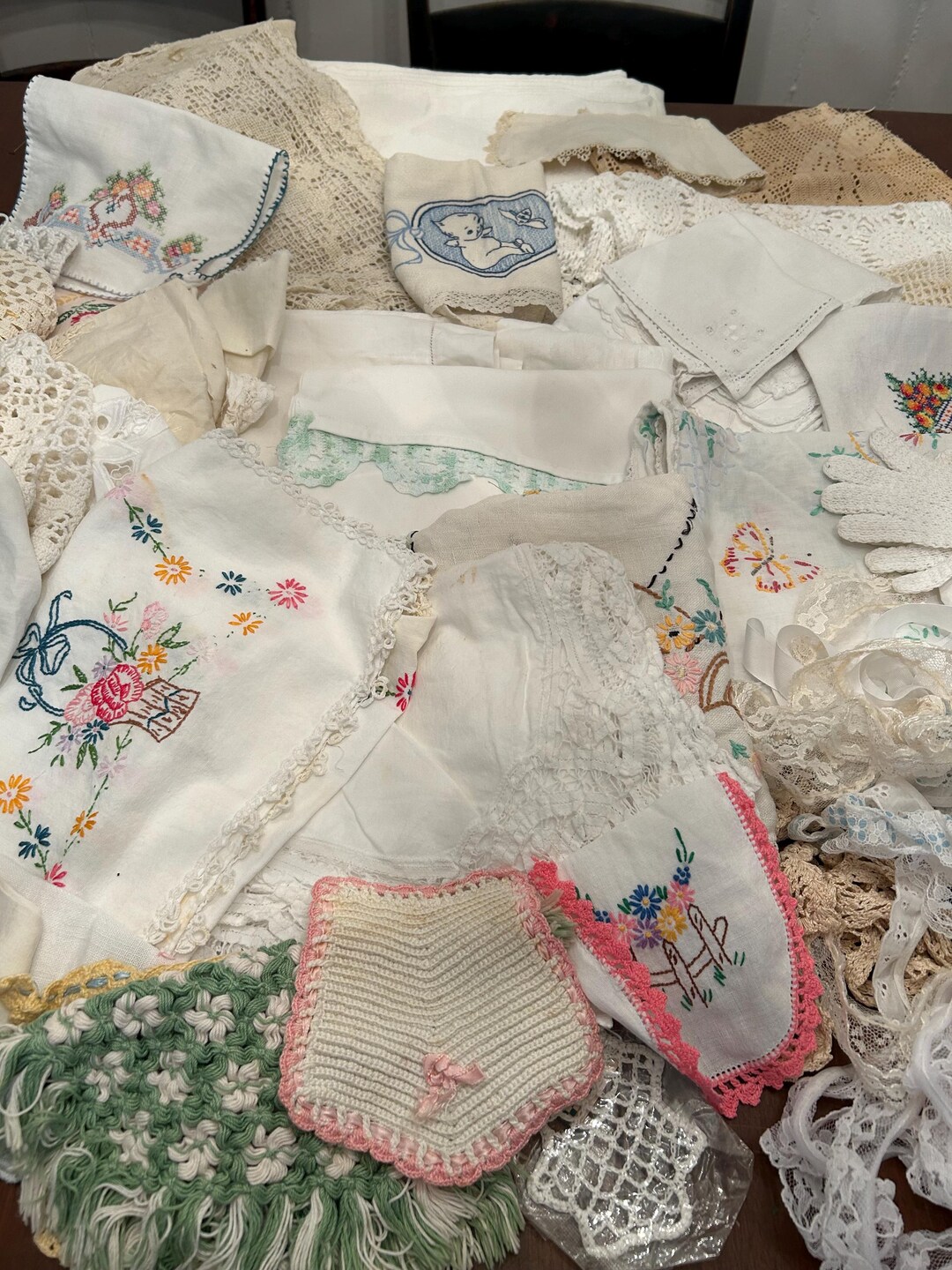 Group of Vintage Linens and Trim for Crafts Cutters - Etsy