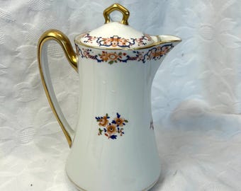Vintage G Ahremfeldt Limoges French Coffee Pot or Chocolate Pot