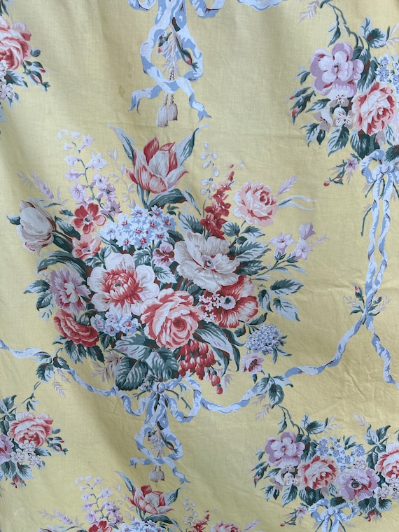Vintage Ralph Lauren Evelyn Fabric Piece Yellow Floral - Etsy