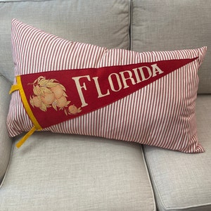 Vintage Pennant Pillow Florida Large