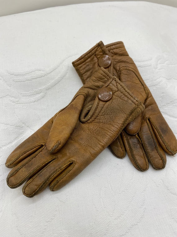Vintage Child's Leather Gloves - image 2