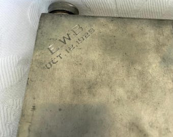 Vintage 1920's Abercrombie & Fitch Double Silverplate Large Double Flask
