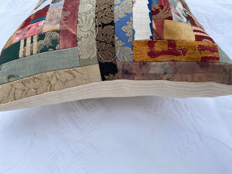 Decorator Pillow Log Cabin Quilt Pattern Decorator Fabrics Etsy