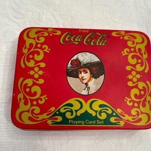 Vintage Coca Cola Tin with Playing Cards