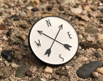 North South East West Compass Arrows Crest Enamel Pin