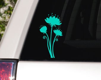 Whimsical Flowers Car Window Decal