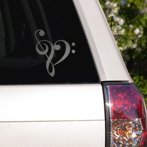 Music Note Heart Car Window Decal