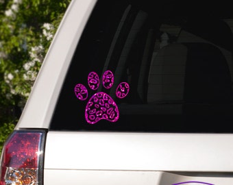 Leopard Paw Print Car Window Decal