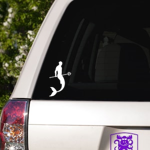Merman with Trident Car Window Decal