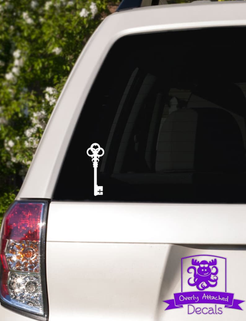 Victorian Skeleton Key Car Window Decal Etsy