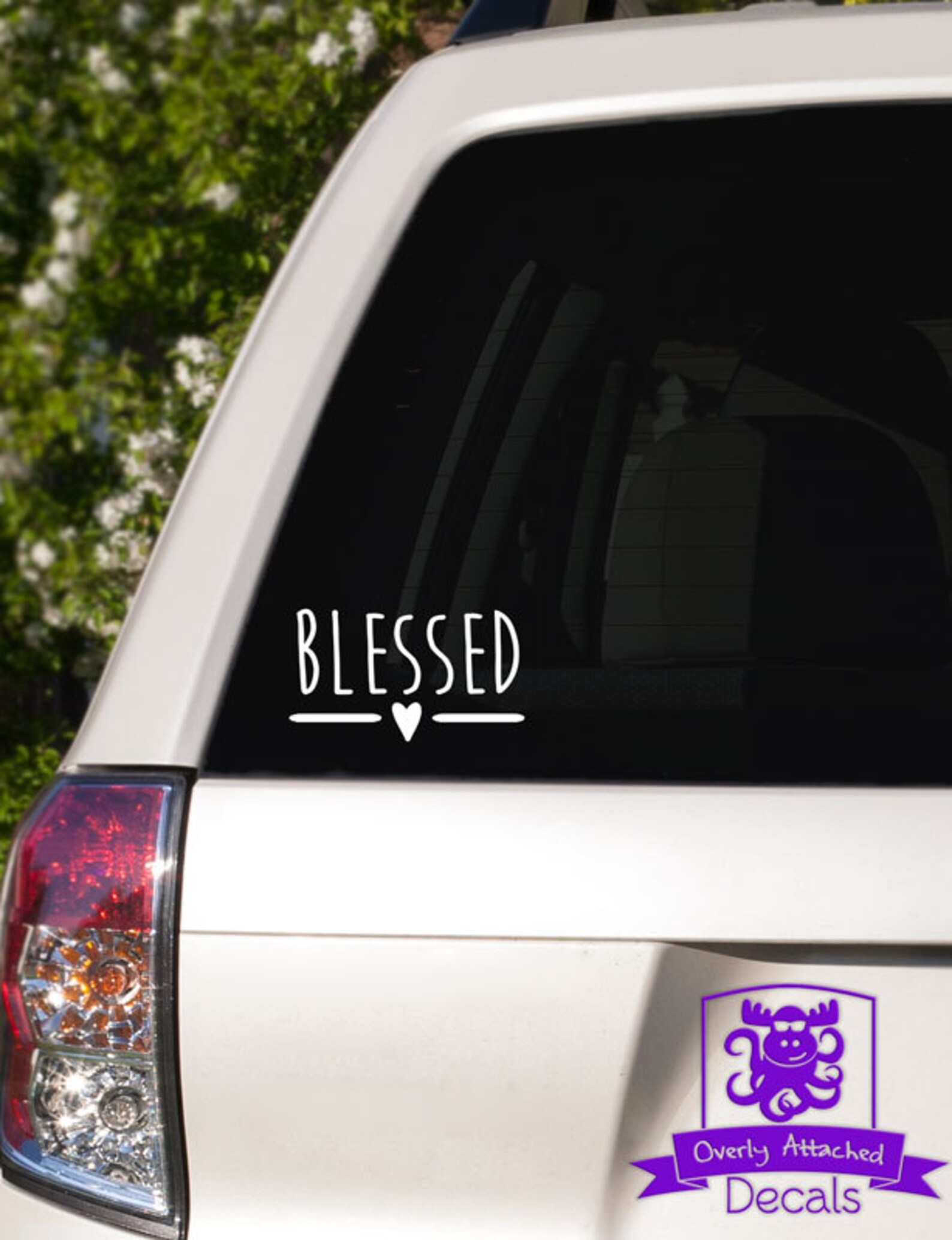Blessed Typography Car Window Decal Etsy