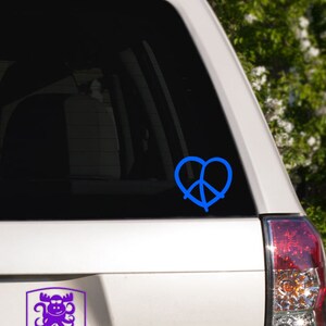 Heart Peace Sign Car Window Decal