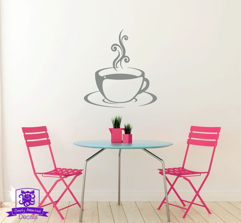 Steaming Coffee Cup and Saucer Wall Decal Decor Etsy UK