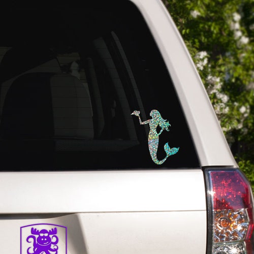 Mermaid With Seashell Car Window Decal Etsy