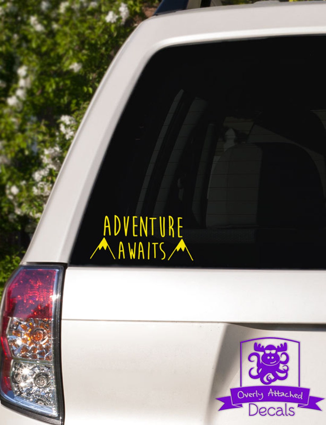 Adventure Awaits Typography Car Window Decal - Etsy