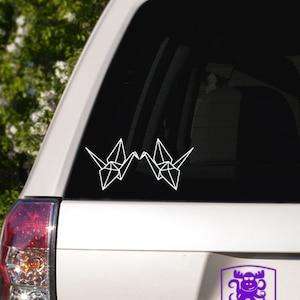 Love Paper Cranes Car Window Decal